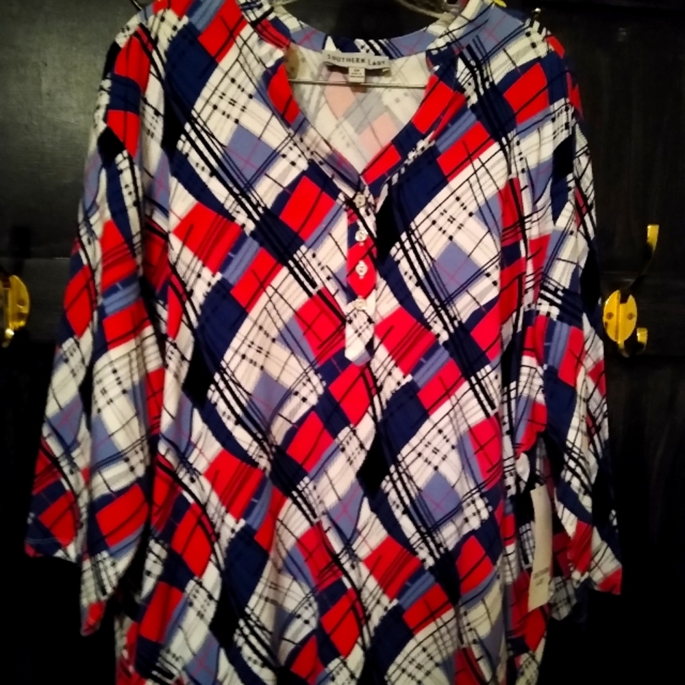 Southern Lady multicolored blouse 2x *NWT*